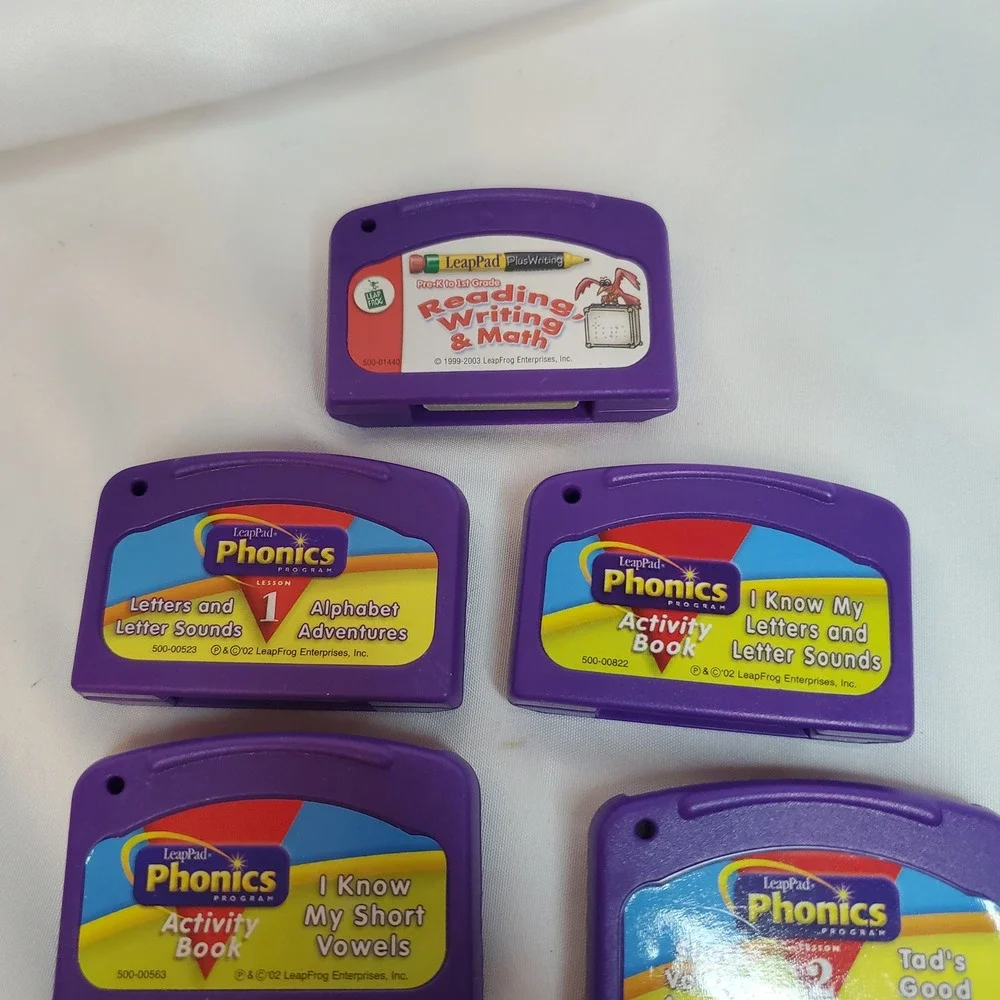 LeapFrog LeapPad Learning Cartridge Lot Phonics Math Vocabulary 7 Games